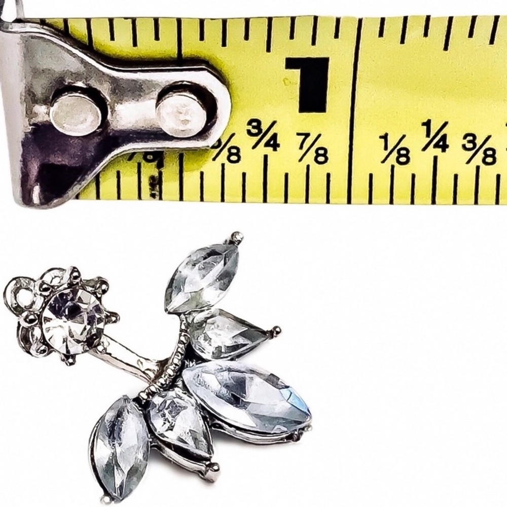 Silver Crystal Stud Earrings & Jackets - Picture 6 of 7